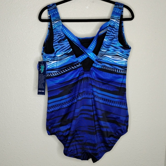 Swimsuits For All Longitude Double X-Back Tank One-Piece Swimsuit Size 22 - Picture 3 of 8